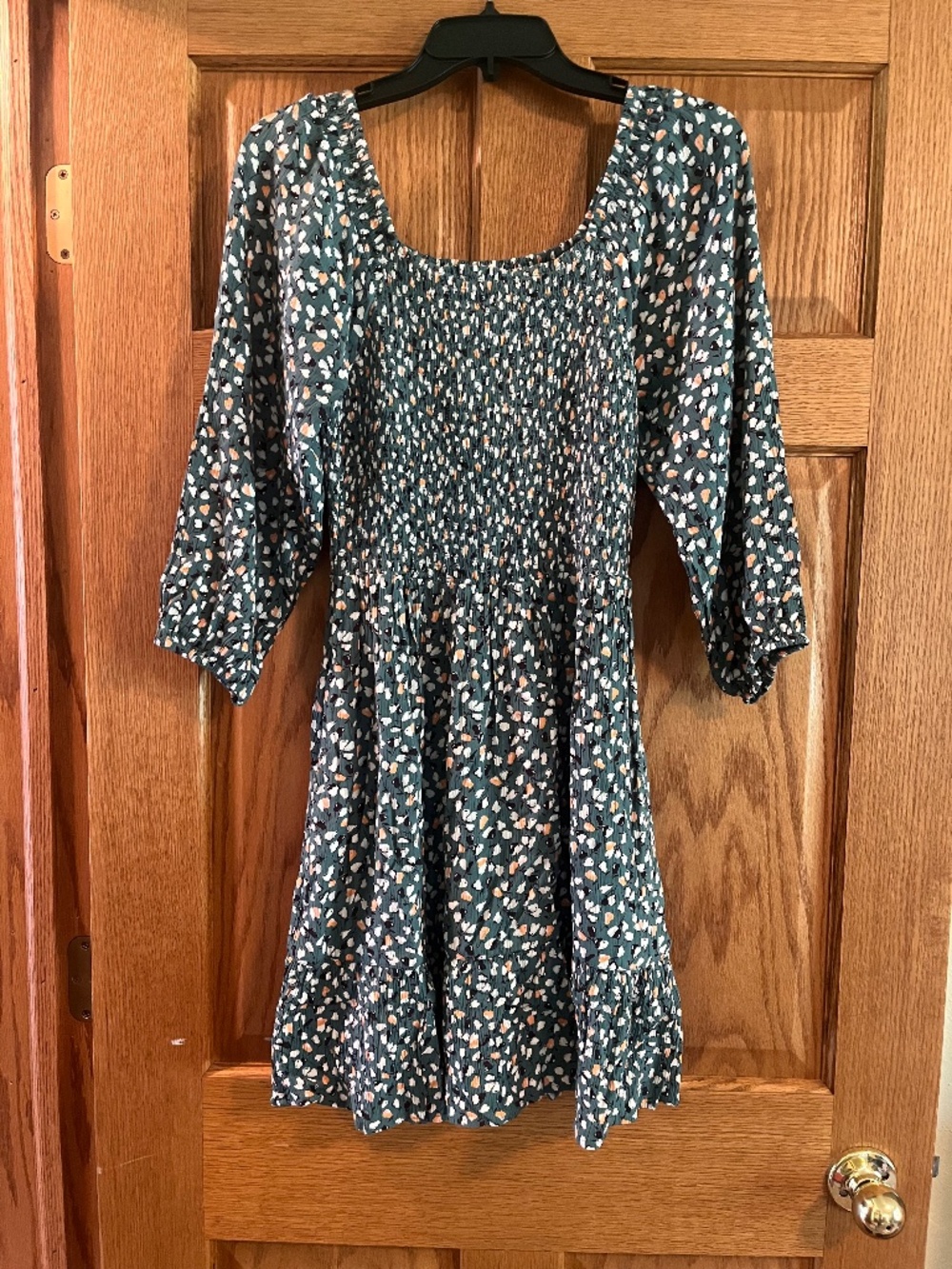 Dark Green dress with spots